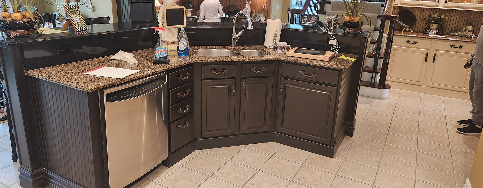 Kitchen remodel with modern styling and custom storage